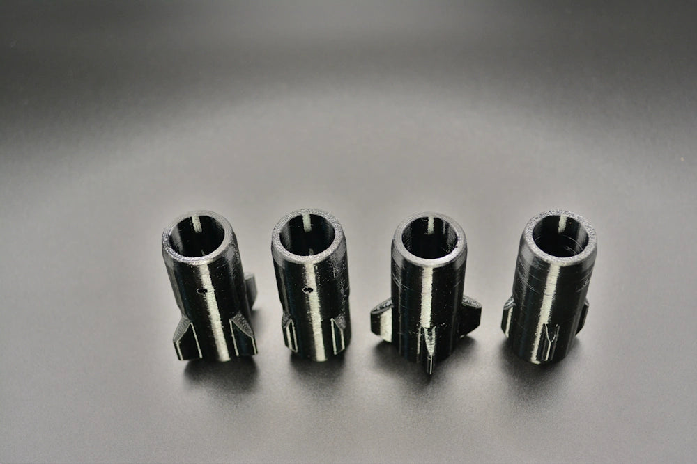 Black threaded adapters for the NateChrony ballistic chronograph for all air rifles and air guns.